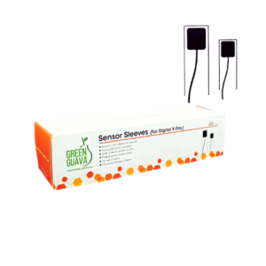 "Green Guava RVG Sensor Sleeves – Disposable, latex-free protective covers for RVG sensors, ensuring hygiene and infection control in dental imaging."