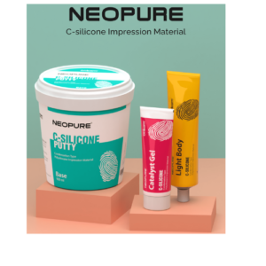 "Neopure C-silicone Impression Material – a durable, accurate material designed for dental impressions, offering excellent detail reproduction and stability."