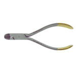 "Close-up image of a CAT Hard Wire Cutter with Tungsten Carbide (TC) inserts, featuring a durable stainless steel body and sharp cutting edges designed for precise cutting of orthodontic wires. The ergonomic handles ensure a comfortable grip, suitable for professional dental use."