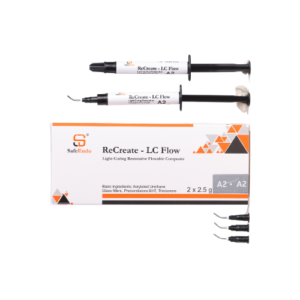 "ReCreate LC Flow - a light-cured, flowable composite resin designed for precise and easy placement in dental restorations, offering excellent flowability and strong adhesion."