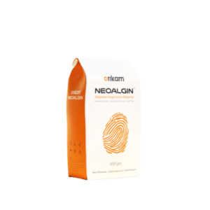 "Neoalgin Alginate Impression Material – a high-quality dental material used for precise dental impressions, featuring excellent elasticity, smooth texture, and fast-setting properties for accurate and reliable results."