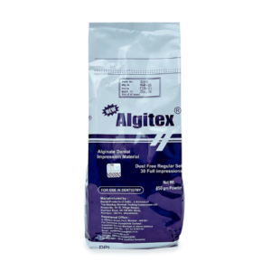 "Image of DPI Algitex Alginate Impression Powder in a sealed container, designed for making precise dental impressions. The powder is easy to mix and provides accurate results for dental procedures."