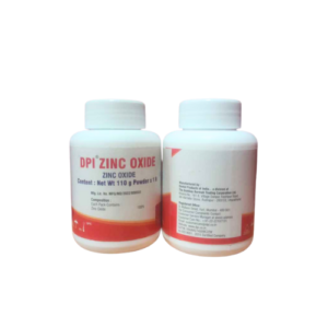 "Zinc Oxide - A fine powder used in various dental and medical applications, including as a dental material for temporary fillings and as a base for dental cements."