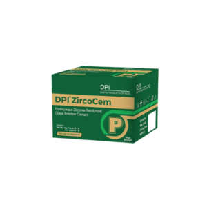 "Image of DPI ZIRCOCEM™, a high-performance dental cement designed for cementing zirconia crowns and bridges, highlighting its packaging and application for optimal bonding."