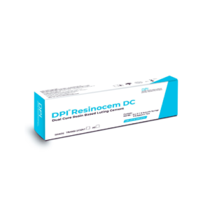 "Image of DPI RESTOCEM, a dental restorative material used for filling cavities and restoring teeth. The product is shown in its packaging, highlighting its application for durable and aesthetic tooth restorations. The product is placed on a neutral background to emphasize its design and effectiveness in dental restorations."