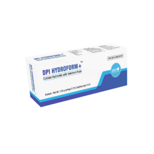 "Image of DPI® HYDROFORM+, an advanced dental material used for root canal obturation, shown in its packaging for precise and effective sealing."