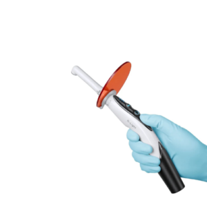 "Image of the Woodpecker O Light 1 Second Curing Light, featuring a sleek, compact design with an ergonomic handle for quick and efficient curing of dental materials in just one second."