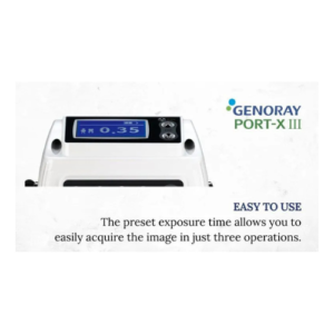 "Image of the Genoray Portable Dental X-Ray Machine - Port XIII, a compact and lightweight device designed for easy mobility in dental settings. The machine features a sleek, modern design with an integrated arm for precise positioning, and is equipped with user-friendly controls for efficient imaging."