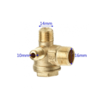 "Image of an Air Compressor Check Valve (NRV), a component designed to prevent the backflow of air in dental air compressor systems, ensuring proper air pressure and flow during dental treatments."